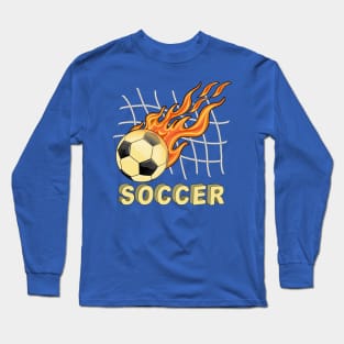 Soccer Ball On Fire Long Sleeve T-Shirt